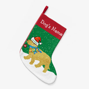 Personalized Naughty Christmas Goldendoodle Small Christmas Stocking