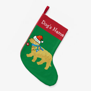 Personalized Naughty Christmas Goldendoodle Small Christmas Stocking