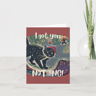 Personalized Naughty Funny Black Cat Christmas Holiday Card