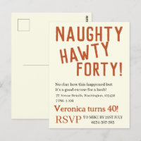 Personalized naughty hawty forty funny birthday 