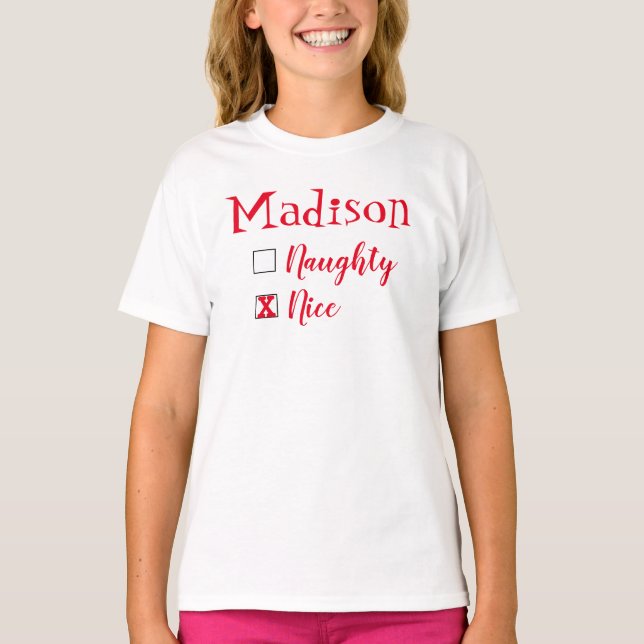 Personalized Naughty or Nice T-Shirt (Front)