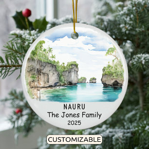 Personalized Nauru Ornament, Oceania Ceramic Ornament