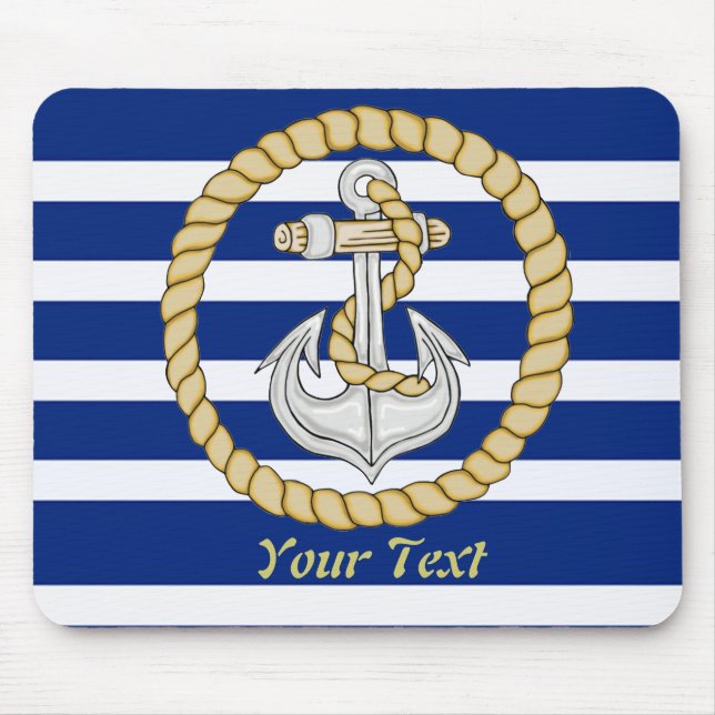 Personalized Nautical Anchor 3 Mouse Pad (Front)
