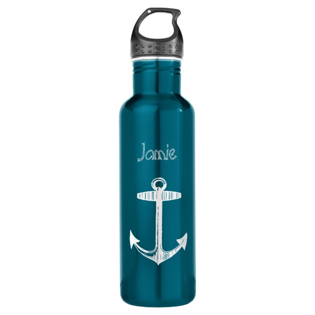 Personalized Nautical Anchor 710 Ml Water Bottle (Front)