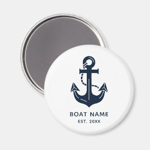 Personalized Nautical Anchor Boat Name Magnet
