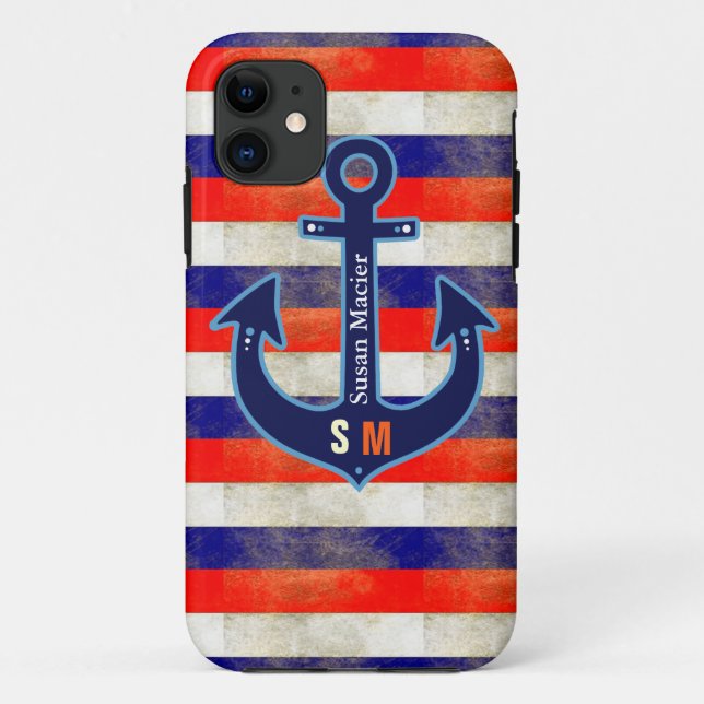 personalized nautical anchor Case-Mate iPhone case (Back)