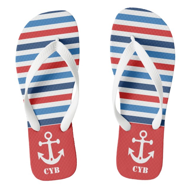 Personalized Nautical Anchor Flip Flops (Footbed)