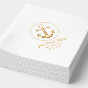 Personalized Nautical Anchor Foil Napkins