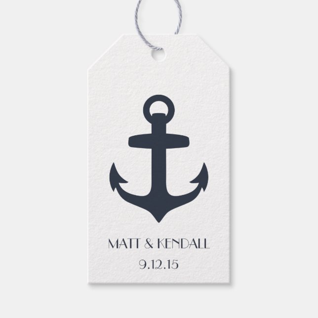 Personalized Nautical Anchor Gift Tags (Front)