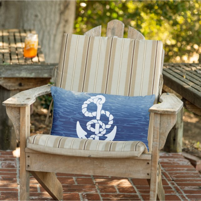 Personalized Nautical Anchor Living the Dream Lumbar Pillow (Chair)