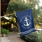 Personalized Nautical Anchor Navy Blue Beach House