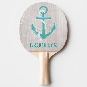 Personalized Nautical Anchor Ping Pong Paddle