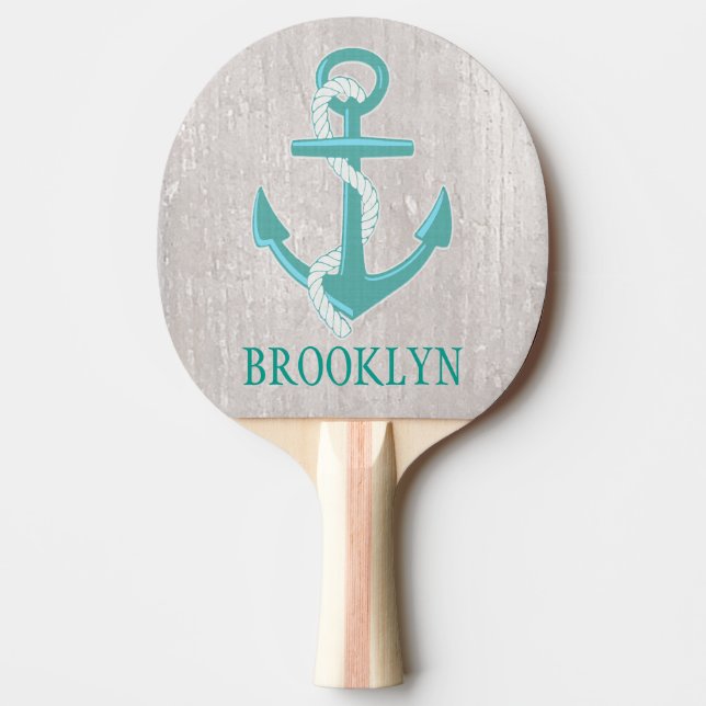 Personalized Nautical Anchor Ping Pong Paddle (Front)