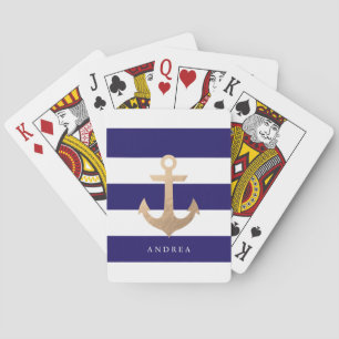 Personalized Nautical Anchor Playing Cards