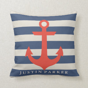 Personalized Nautical Baby Nursery Pillow