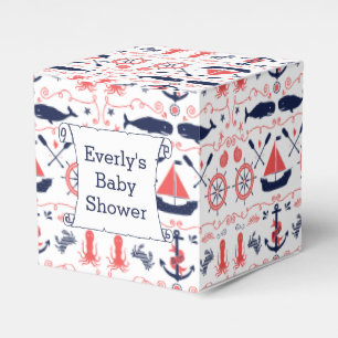 Personalized Nautical Baby Shower Gift Bag Favor Box