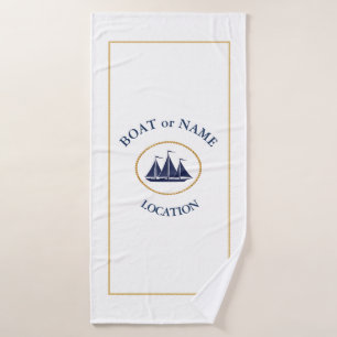 Personalized Nautical Bath or Beach towel- Custom Towel