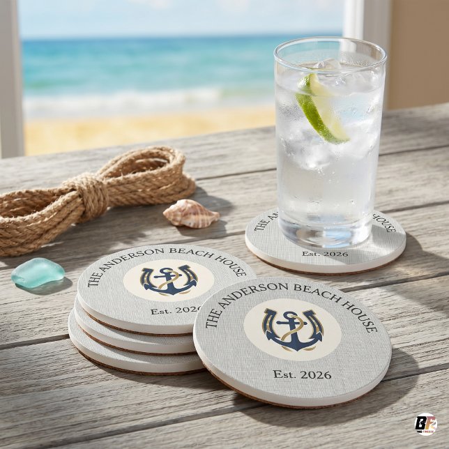 Personalized Nautical Beach House Custom  Coaster (#mother'sday)