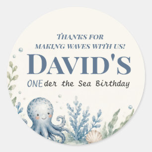 Personalized Nautical Birthday Greeting Card Classic Round Sticker
