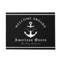 Personalized Nautical Black Welcome Aboard