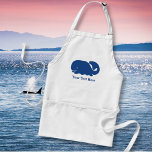 Personalized Nautical Blue Whale preppy pattern Standard Apron<br><div class="desc">This nautical preppy blue whale design features your text or monogram and a background with your custom colour. A cute, bright, colourful and classic whale pattern that’s perfect for a day at the beach, cottage by the ocean or nautical clothing, gifts or child's room. Personalize with your initials, name, boat...</div>