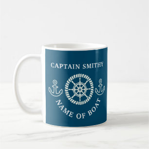 Personalized Nautical Boat/Captain Editable Name Coffee Mug