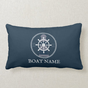Personalized Nautical Boat Name Lumbar Pillow
