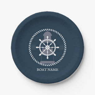 Personalized Nautical Boat Name Paper Plate