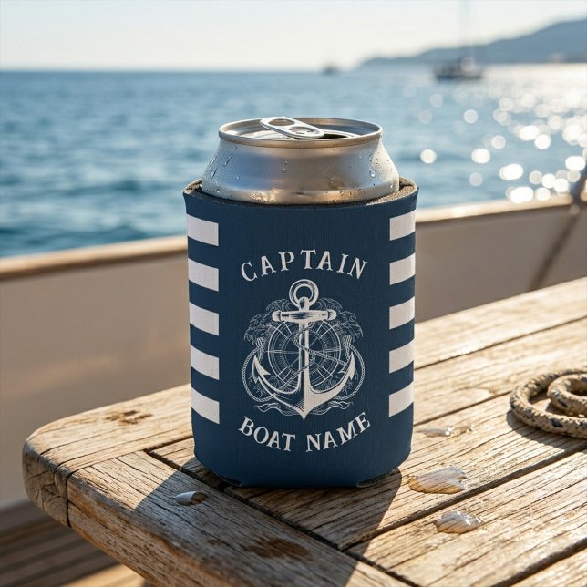  Personalized Nautical Captain Boat Name Anchor    Can Cooler (Creator Uploaded)
