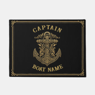 Personalized Nautical Captain Boat Name Anchor Doormat