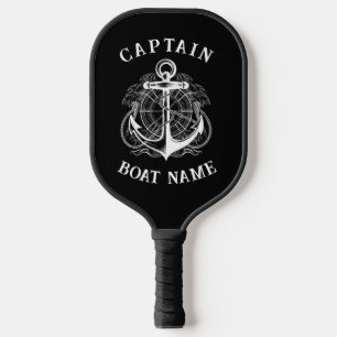 Personalized Nautical Captain Boat Name Anchor     Pickleball Paddle