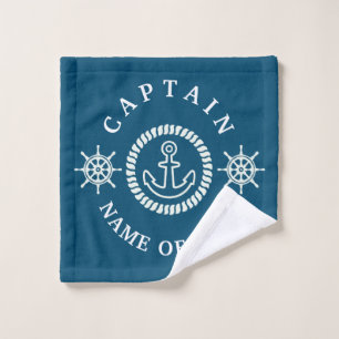 Personalized Nautical Captain/Boat Name Editable Bath Towel Set