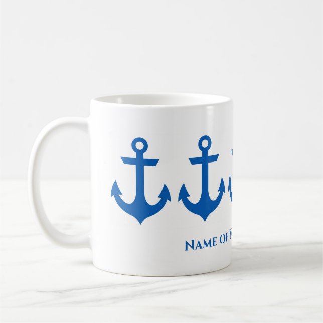 Personalized Nautical Coffee Mug (Left)