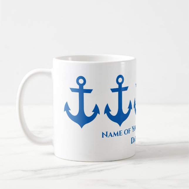 Personalized Nautical Coffee Mug (Left)