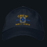 Personalized Nautical Crew Monogram & more Embroidered Hat<br><div class="desc">A classic crossed anchors nautical style with a monogram applique,  a custom personalized embroidered cap for a crew member of special occasions. 
 
 


 
Use the "Ask this Designer" link to contact us with your special design requests or for some assistance with any of your customization needs.</div>