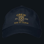 Personalized Nautical Crew Monogram & more Embroidered Hat<br><div class="desc">A classic crossed anchors nautical style with a monogram applique,  a custom personalized embroidered cap for a crew member of special occasions.</div>