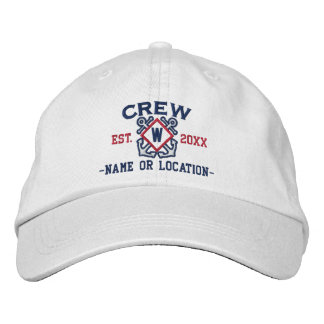Personalized Nautical Crew Monogram & more Embroidered Hat