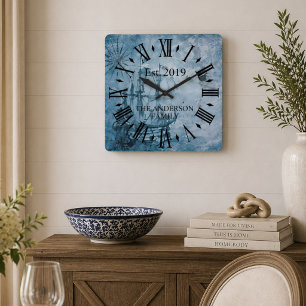 Personalized Nautical Family Clock Coastal Decor