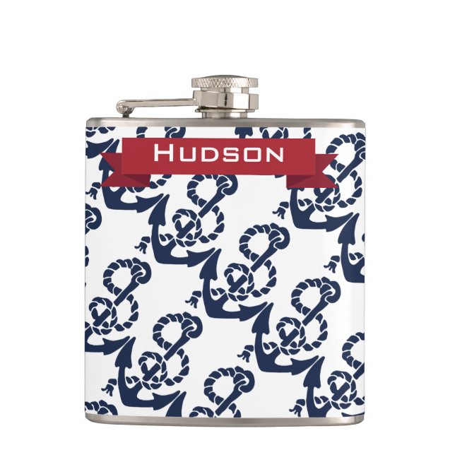 Personalized Nautical Flask (Front)