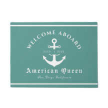 Personalized Nautical Green Welcome Aboard