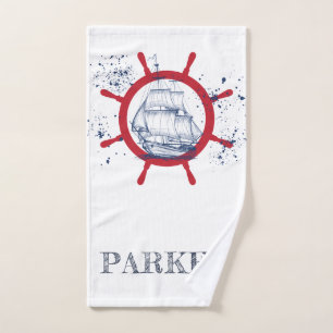 Personalized Nautical Hand Towel