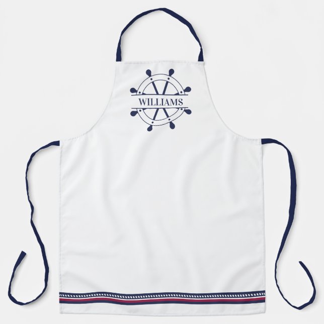 Personalized Nautical Kitchen Apron (Front)