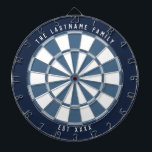 Personalized Nautical Navy Blues & Off-White Dartboard<br><div class="desc">Custom text dartboard with a nautical colour scheme featuring a dark navy blue frame and 2 shades of blue on the dartboard with an off-white mix.</div>