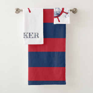 Personalized Nautical Sailboat Bath Towel Set