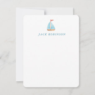 Personalized Nautical Sailboat Note Card