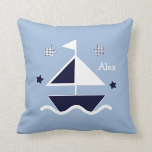 Personalized "Nautical/Sailboat/Stars" Pillow