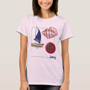 Personalized Nautical Seashell & Tomato T-Shirt
