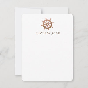 Personalized Nautical Ship Helm Note Card