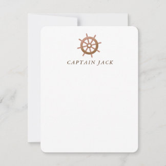 Personalized Nautical Ship Helm Note Card