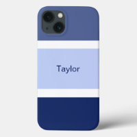 Personalized Nautical Stripes Blue and White